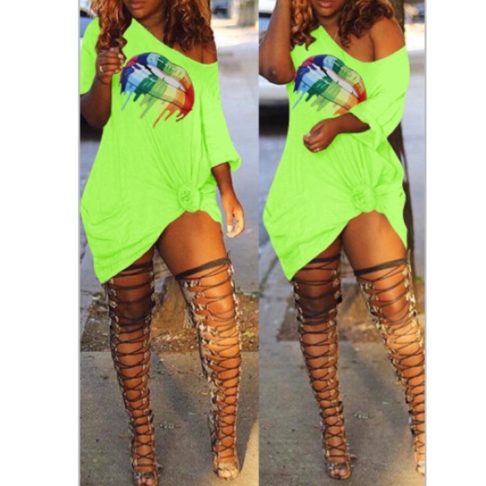 Neon green dress
